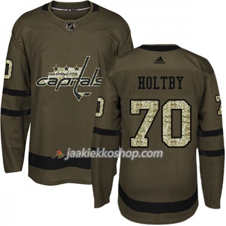 Miehille NHL Washington Capitals Pelipaita Braden Holtby 70 Adidas 2017-2018 Camo Vihreä Authentic